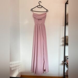 SHEIN Strapless Light Pink Maxi Dress